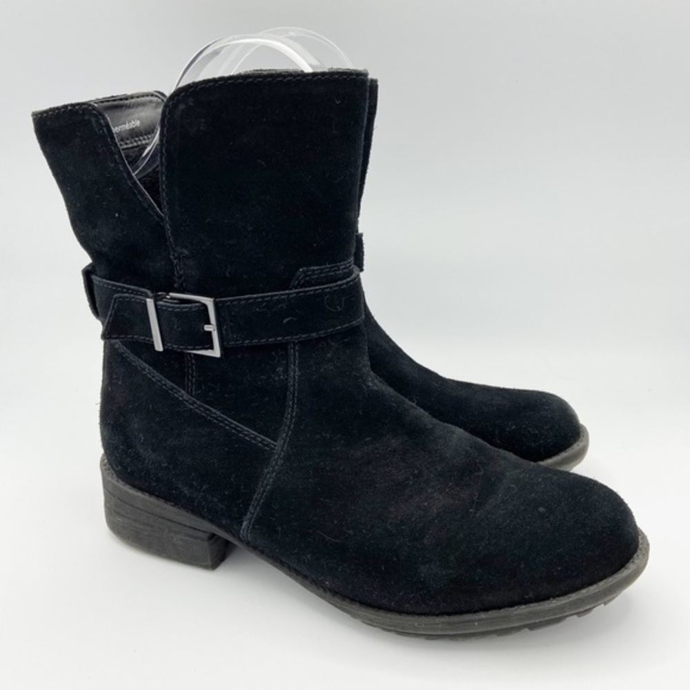 Blondo black suede boots buckle side zip waterproof size 7‎